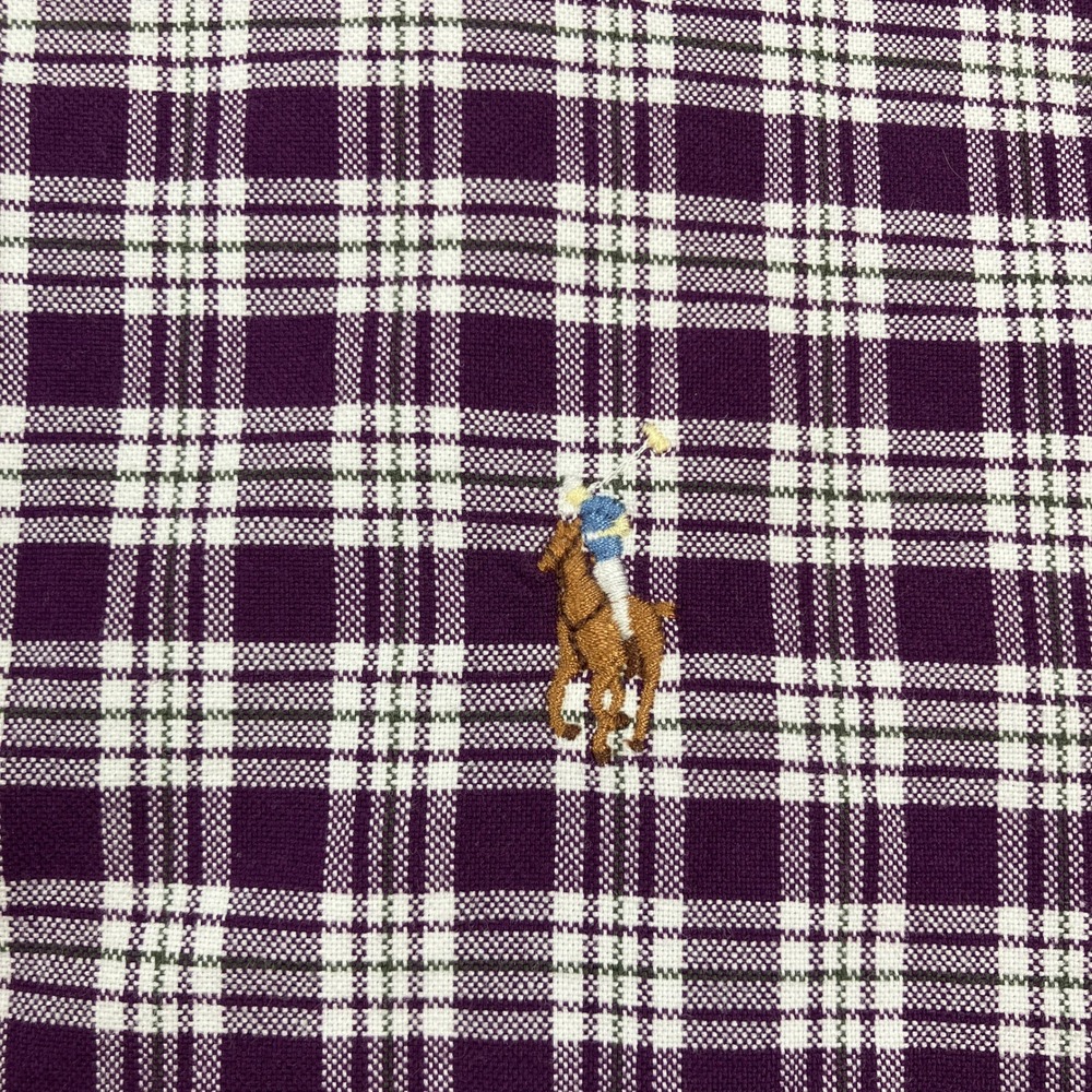 Ralph Lauren Mens XL Button Down Shirt Purple Plaid Classic Fit Long Sleeve - Picture 5 of 9